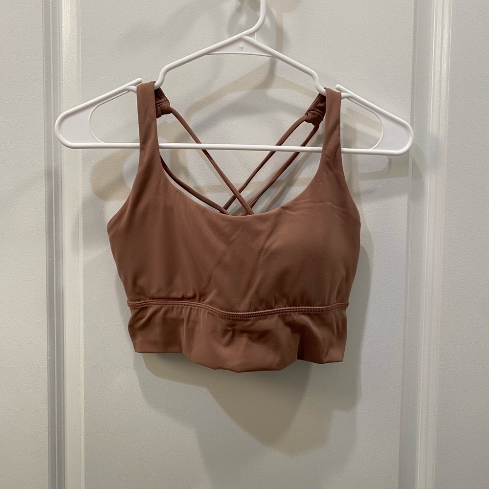 Amazon Women’s Strappy Cross Back Sports Bra Longline Crop Tank